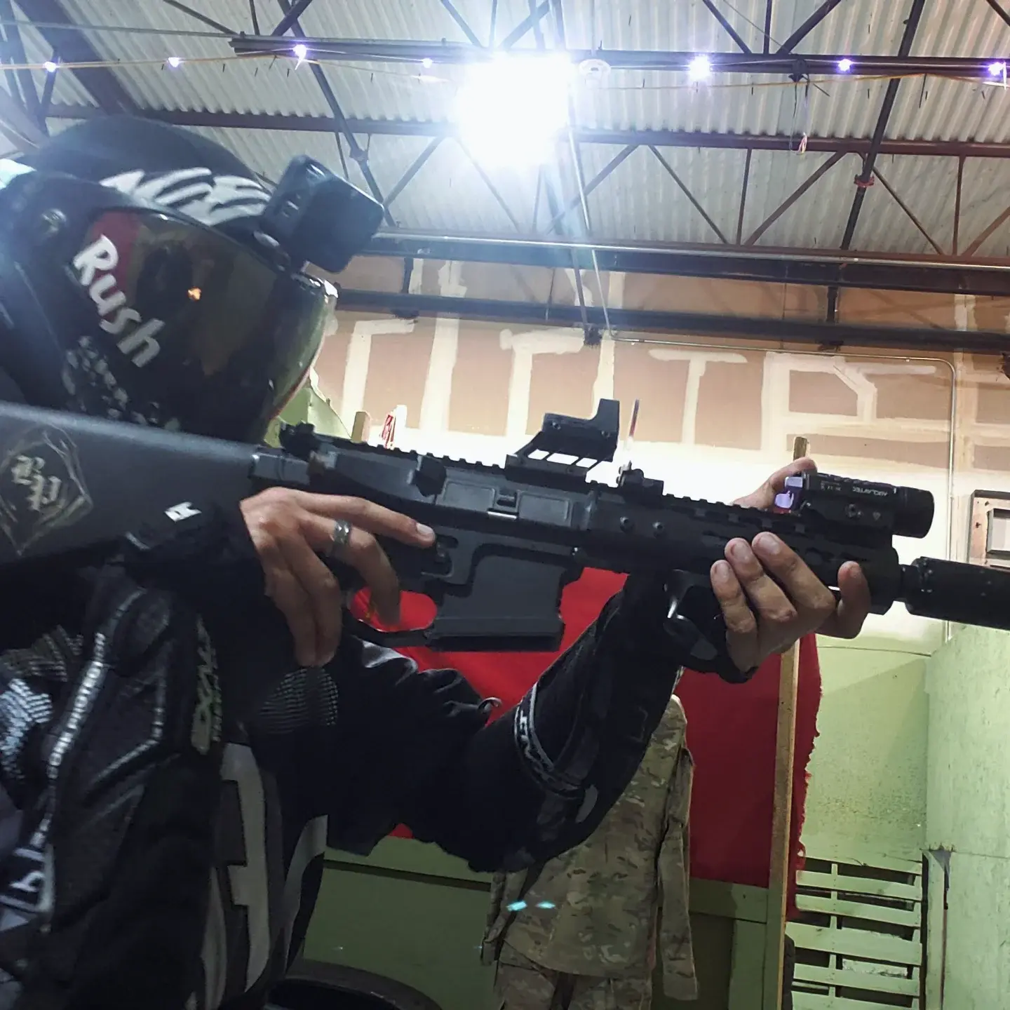 A player taking aim during a game